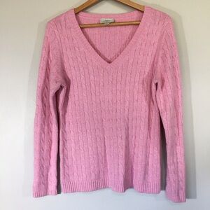 Loft Super Soft Rabbit Hair Blend Cable Knit V‎ Neck Sweater